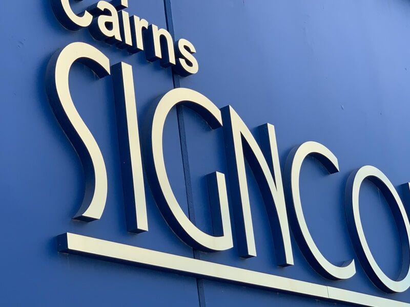 A Blue Sign That Says Cairns Signco On It — Cairns Signcorp In Portsmith, QLD