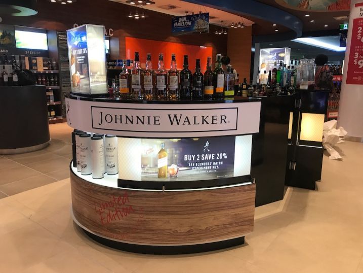 A Johnnie Walker Display In A Liquor Store — Cairns Signcorp In Portsmith, QLD