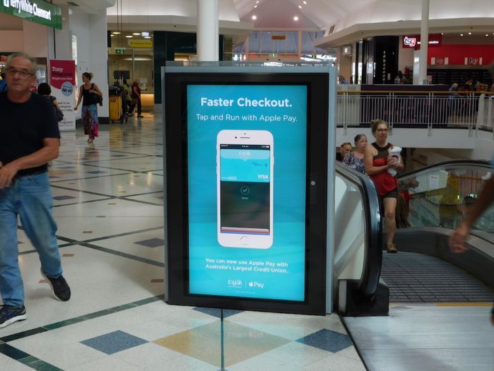 A Sign In A Mall That Says Faster Checkout — Cairns Signcorp In Portsmith, QLD