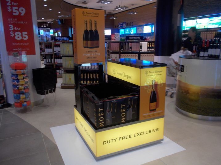 A Duty Free Exclusive Moet Display In A Store — Cairns Signcorp In Portsmith, QLD