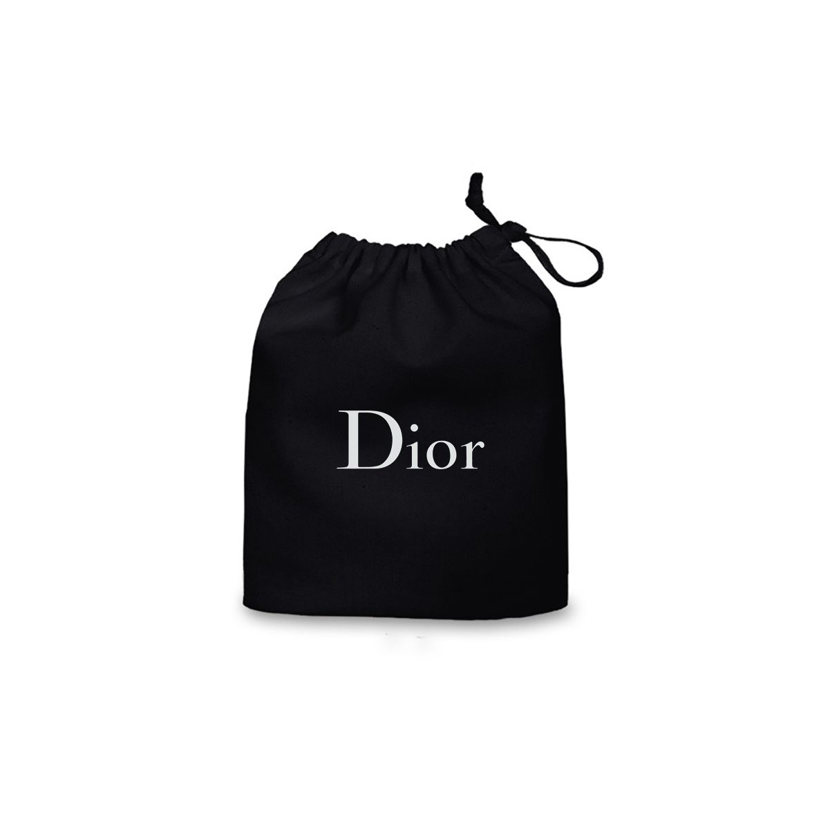 A black bag with the word dior on it
