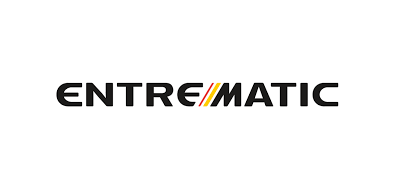 The logo for entrematic is black and yellow on a white background.