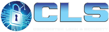 A blue and white logo for a company called cls