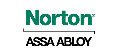 The norton assa abloy logo is green and black on a white background.