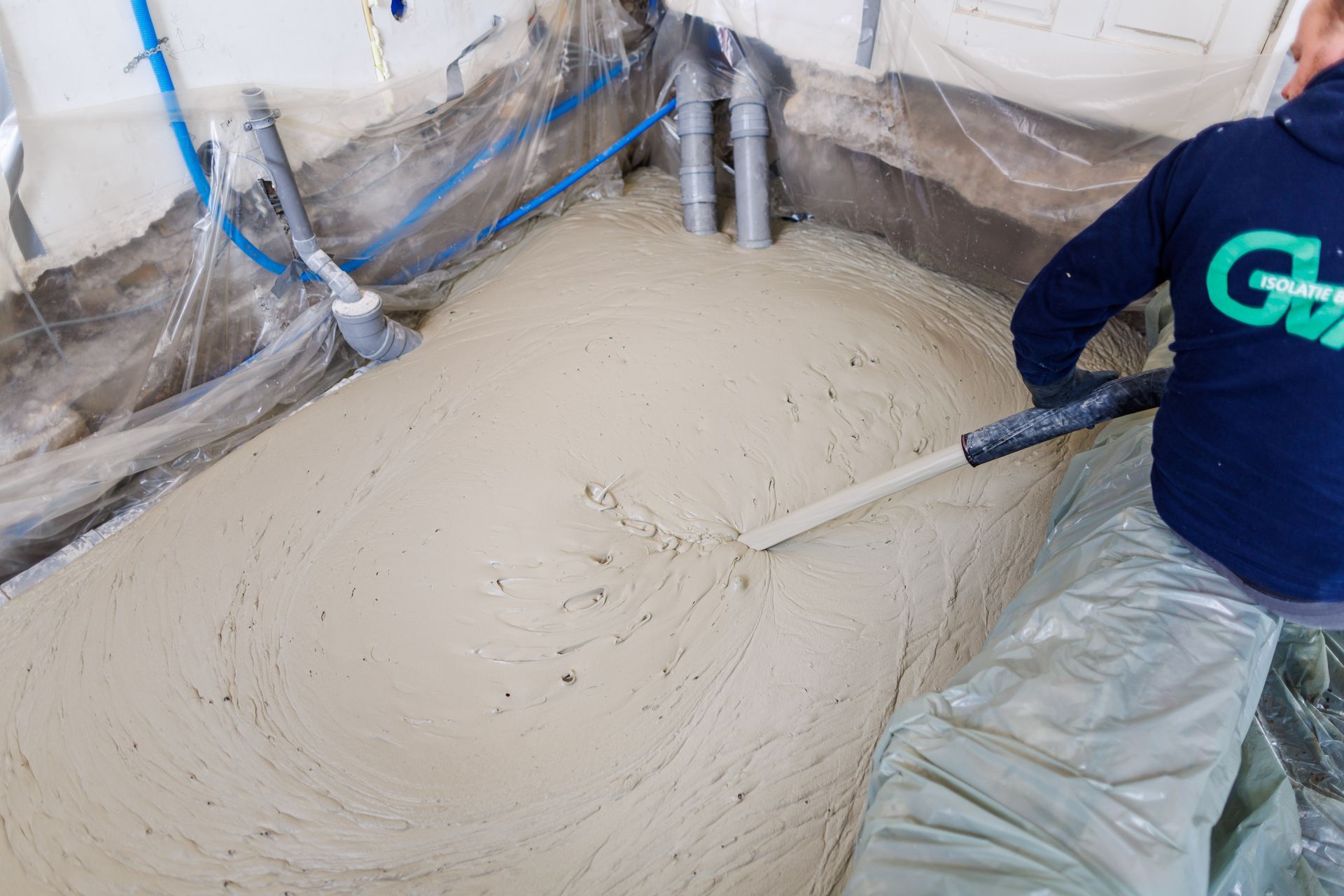 schuimbeton leverancier GVA aan het werk
