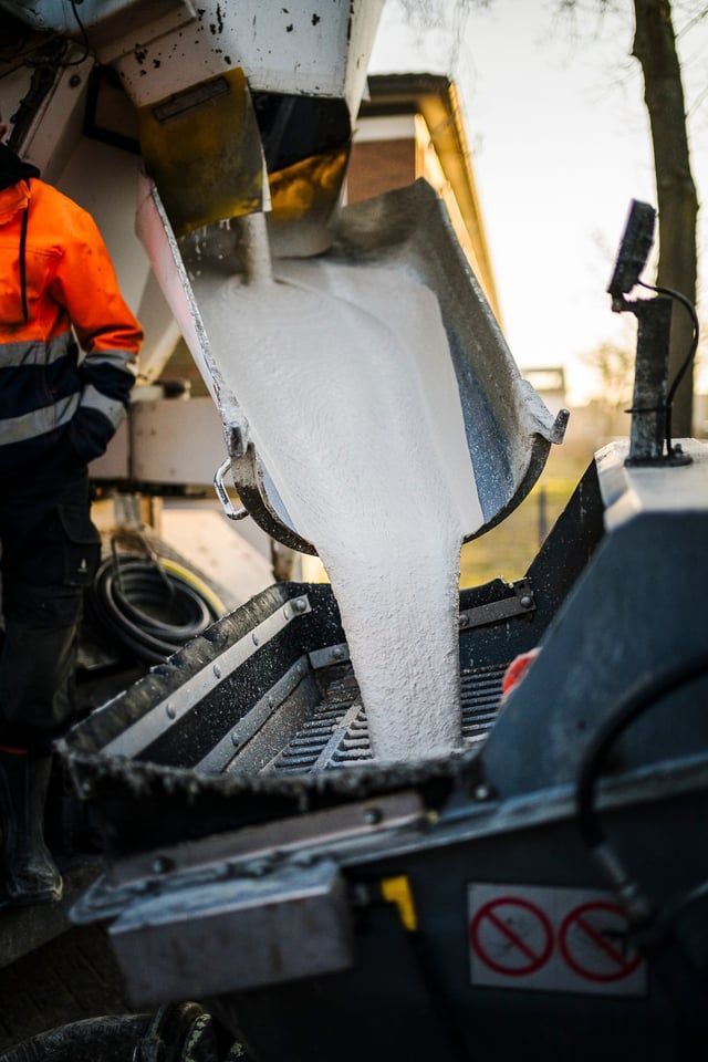 close up van de betonpomp