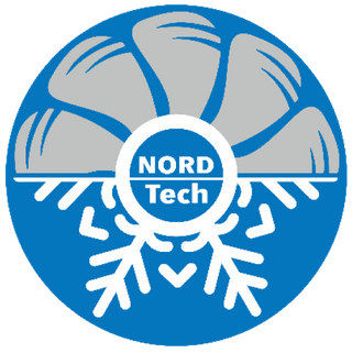 Ein Logo für Nord Tech mit einem Ventilator und Schneeflocken
