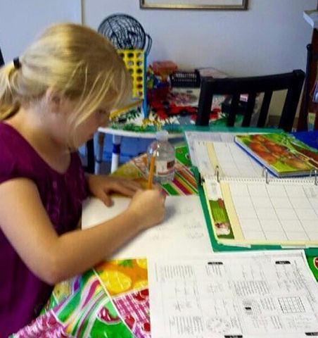 Little Girl Working with assignment — Armenta Learning Academy in Laguna Niguel, CA