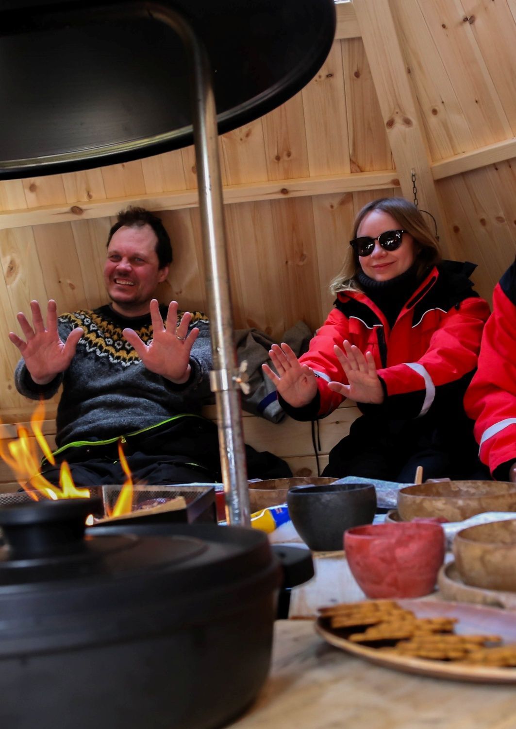 Lunch at a reindeer farm in Levi