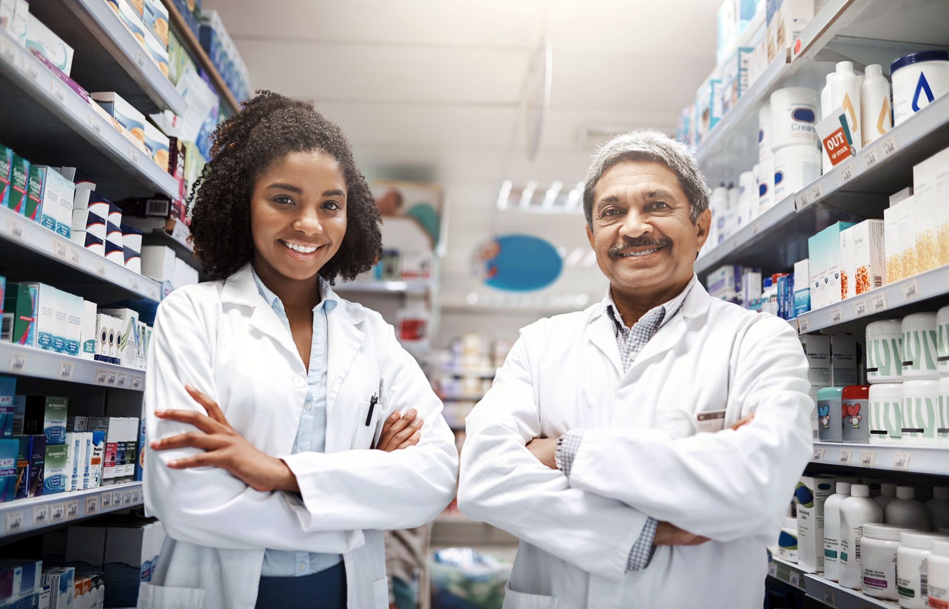 Pharmacy leader mentoring a team member