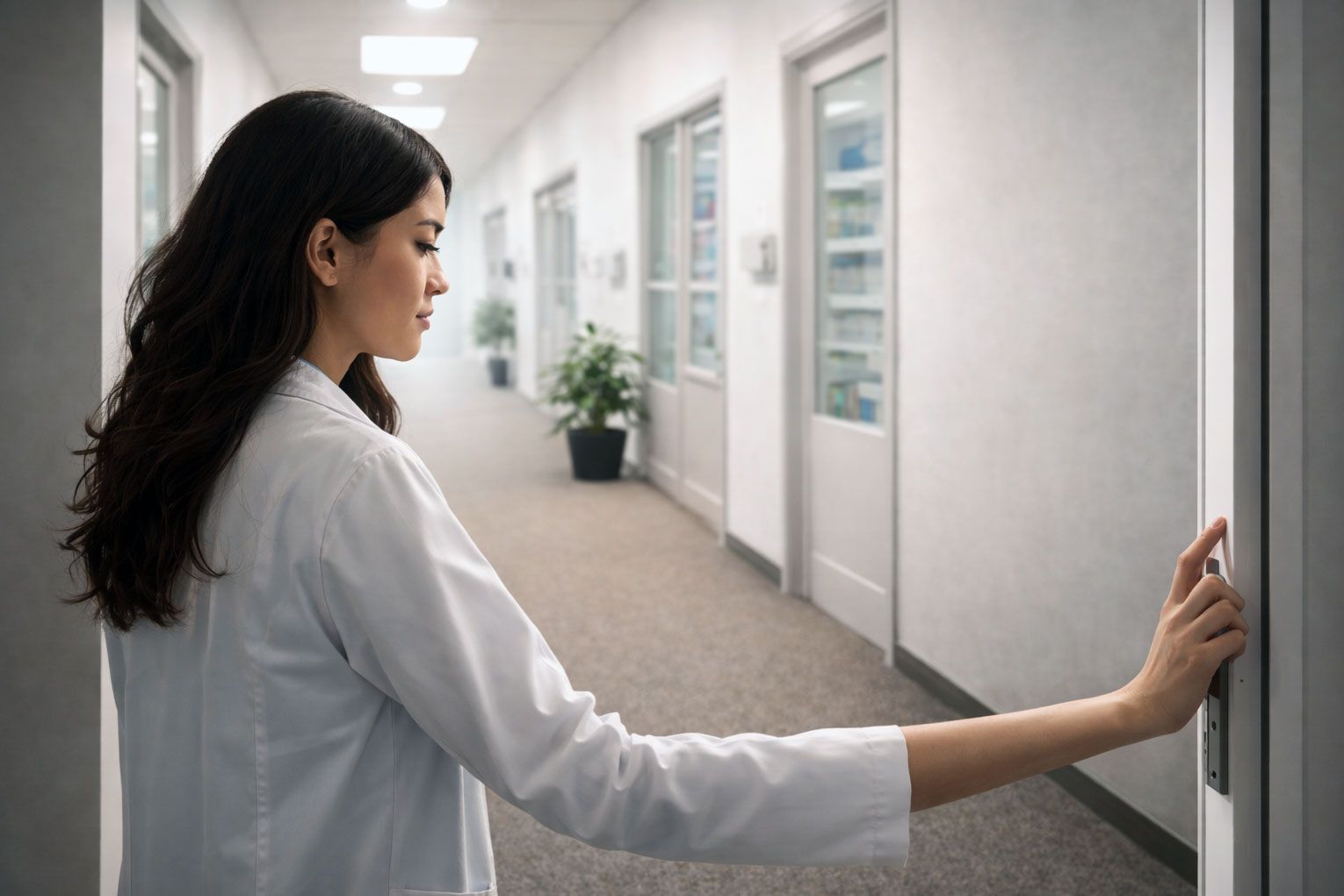 Pharmacist reflecting on job quality of life