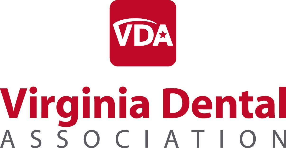 Virginia Dental Association logo: Red text, VDA in red box.