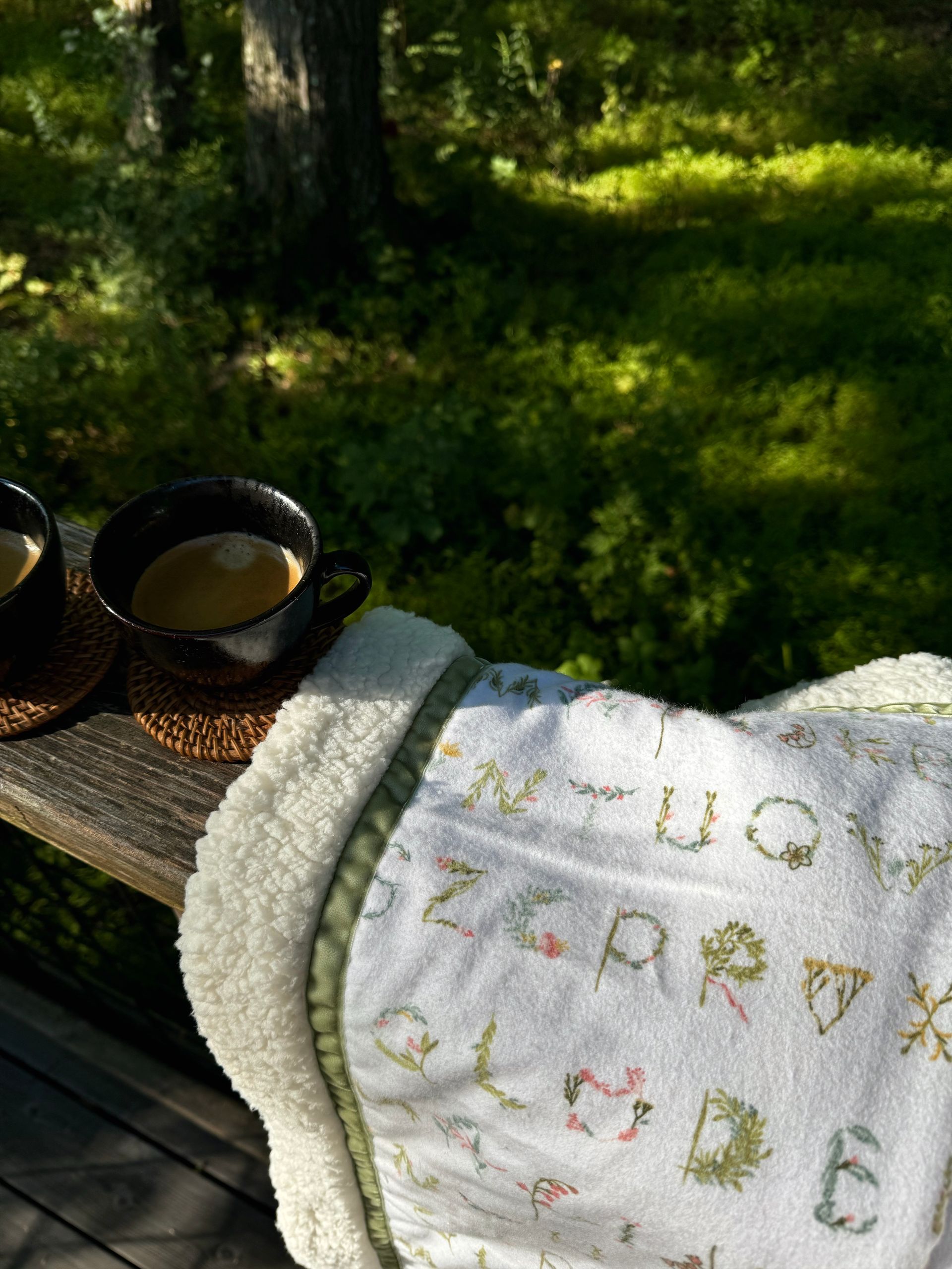 kadori sherpa baby blanket with printed ABC material