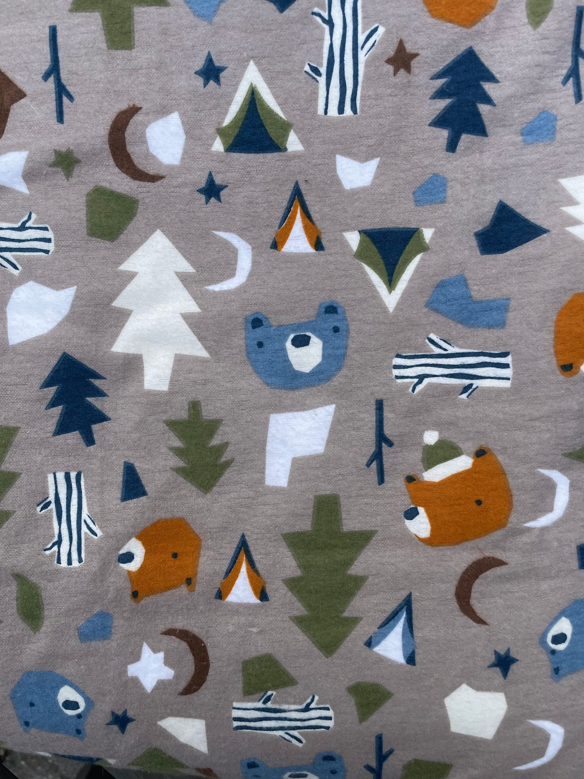 kadori sherpa baby blanket with blue bear printed material