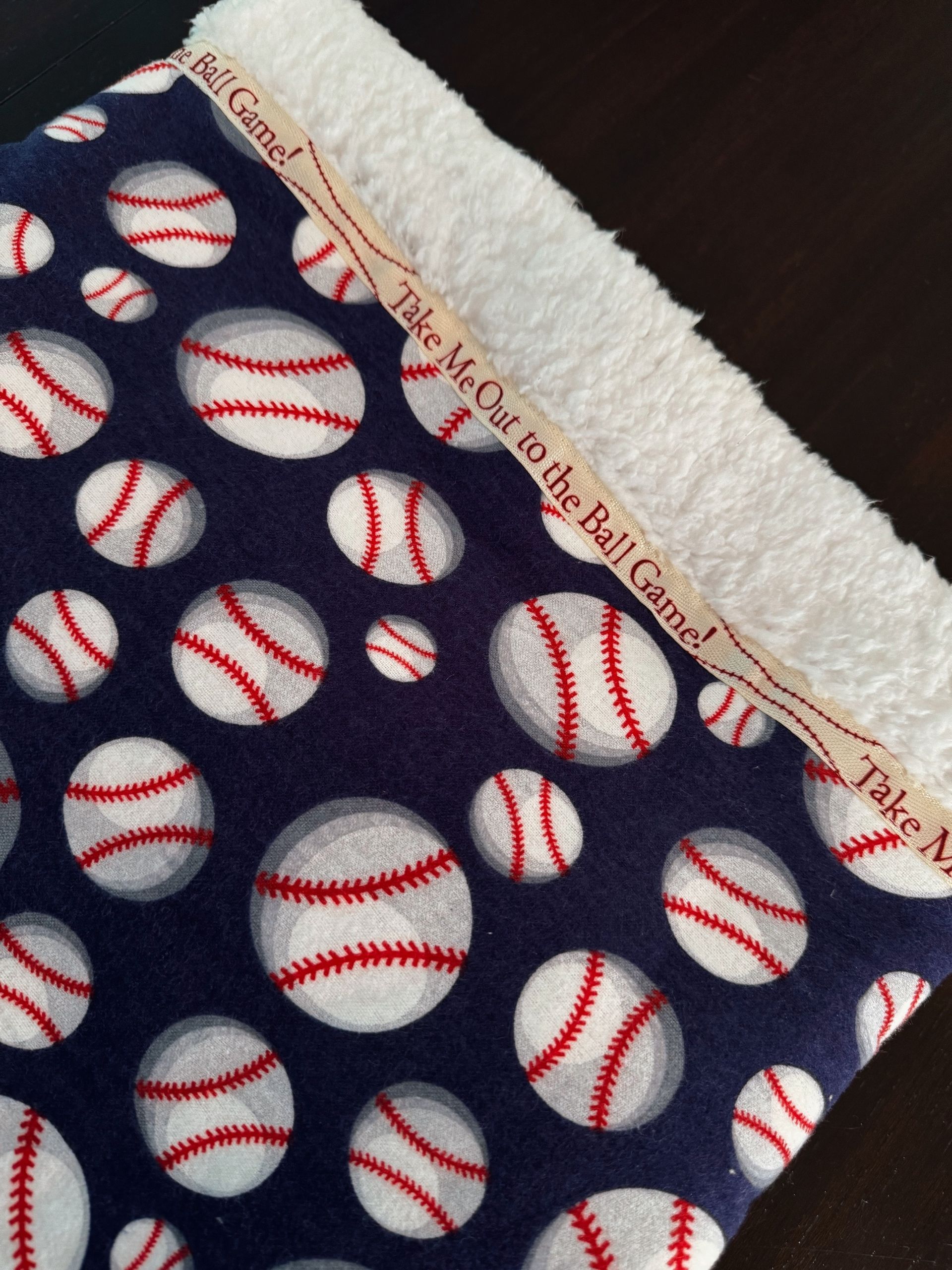 kadori sherpa baby blanket with printed baseball material