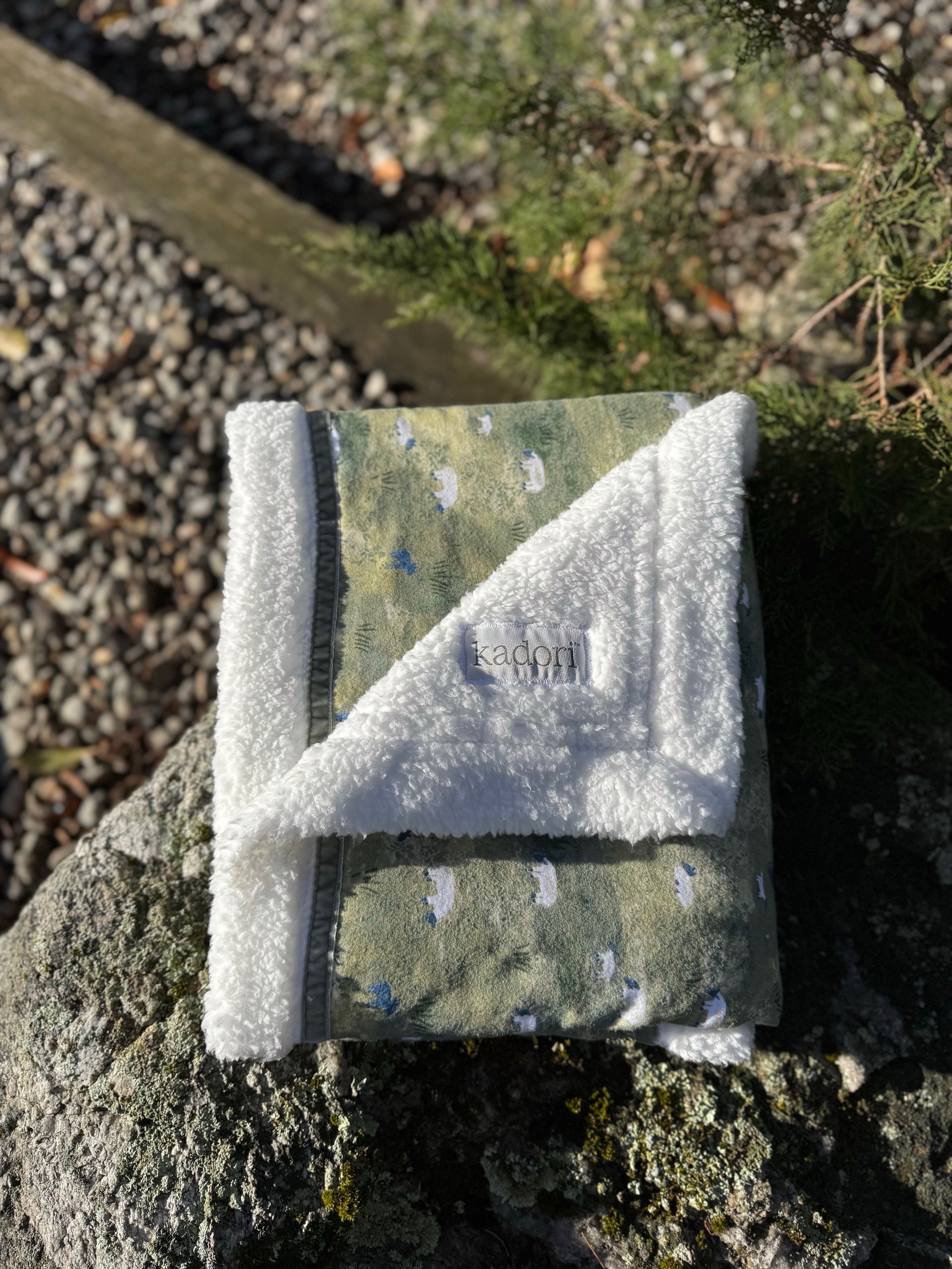 kadori sherpa baby blanket with sheep printed material