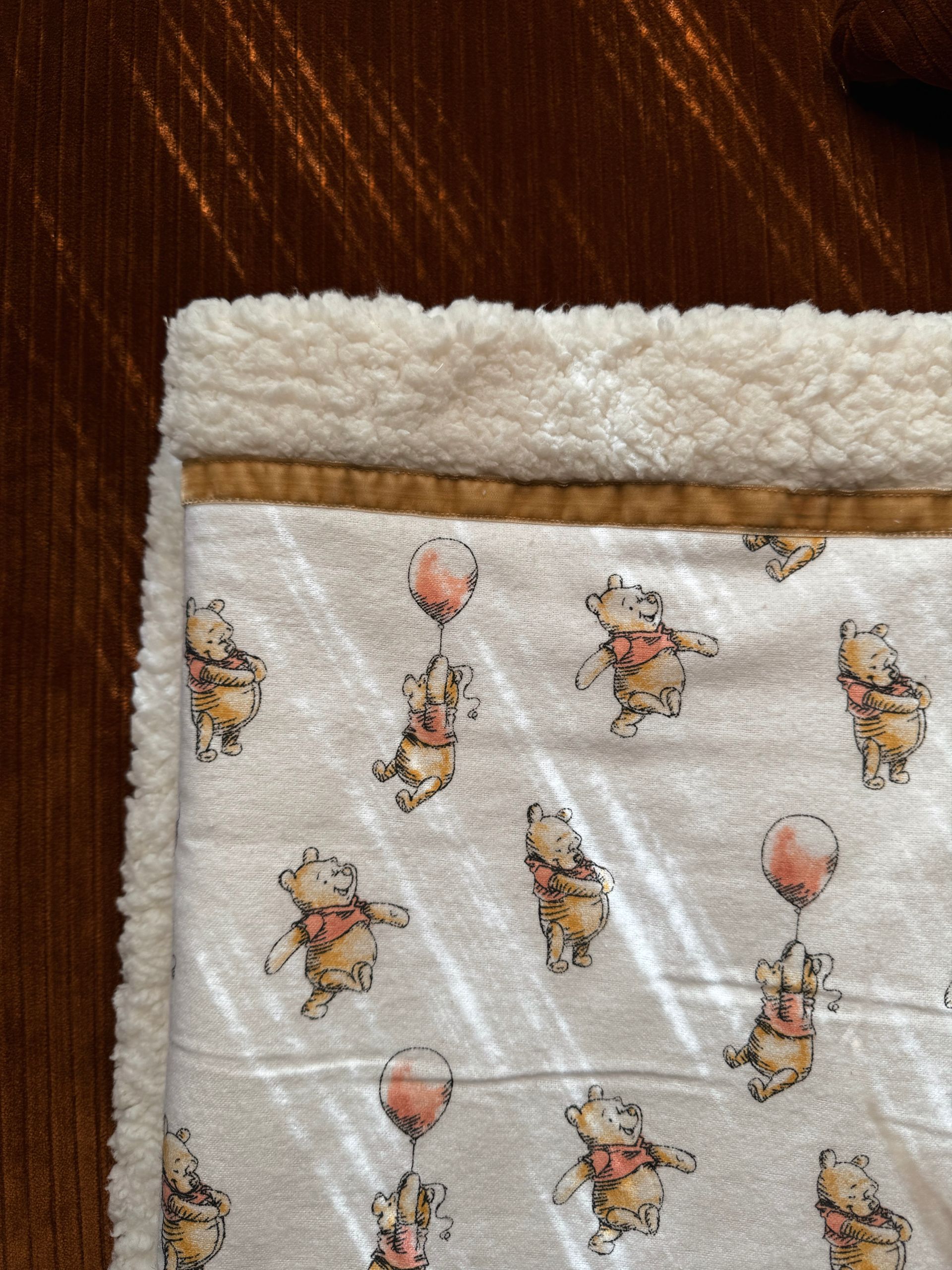 winnie the pooh bear fabric blanket