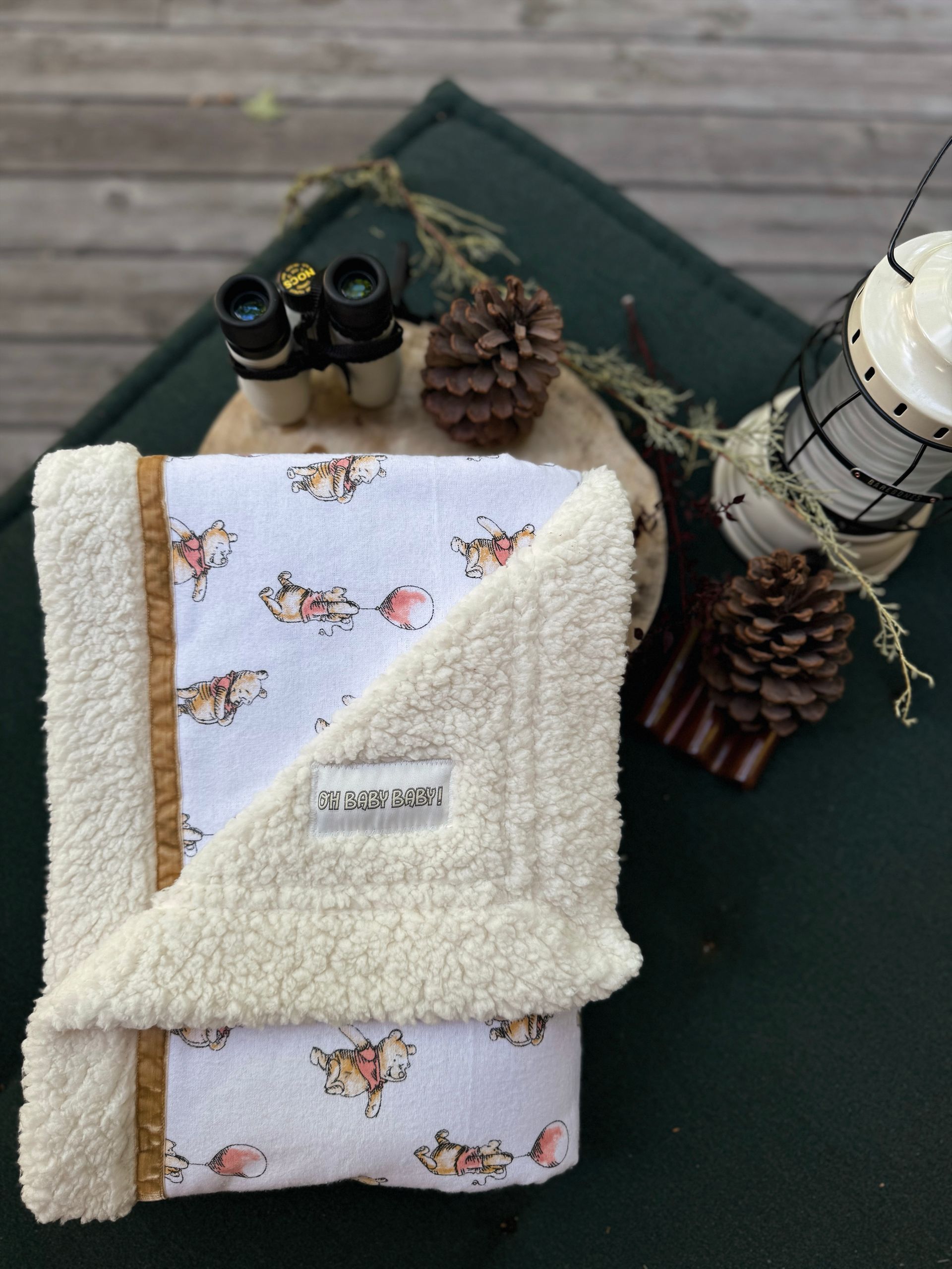winnie the pooh bear fabric blanket