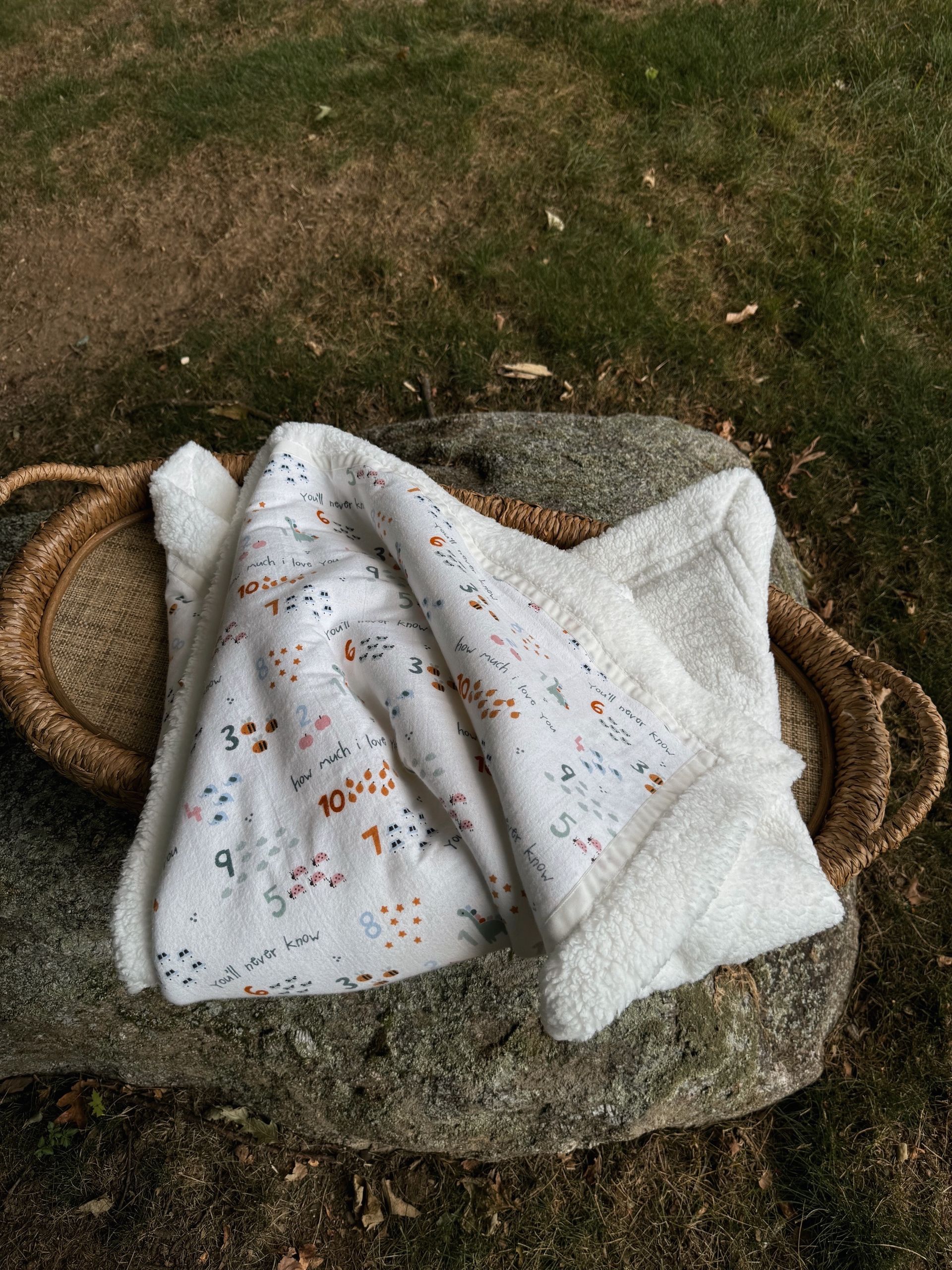printed material sherpa blanket
