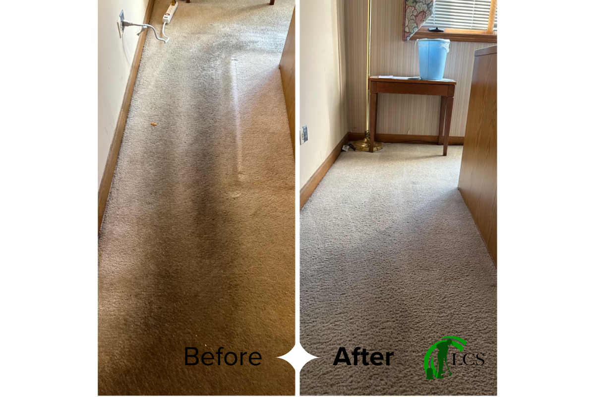 before and after carpet cleaning