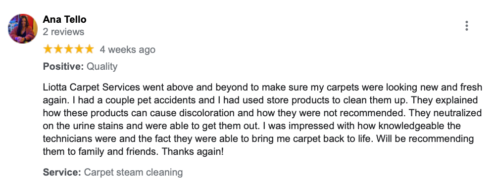 Positive Google Review