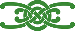 Green Celtic knot design.