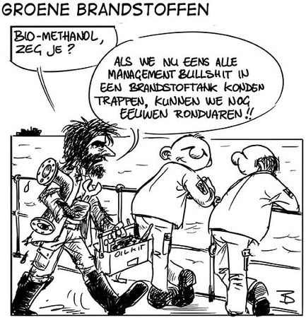 Cartoon: Een arbeider met gereedschap vraagt ​​of ze de 