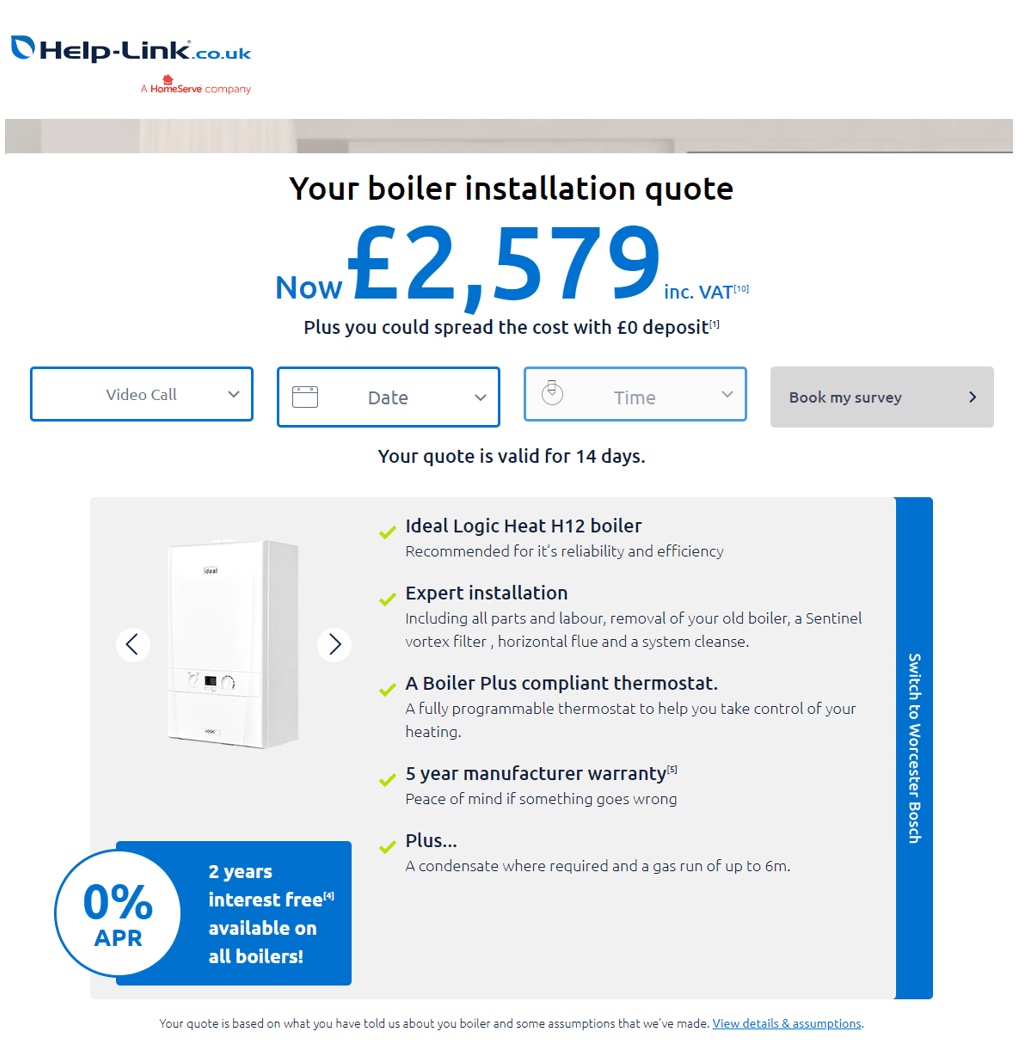 Help-Link Conventional Boiler Prices