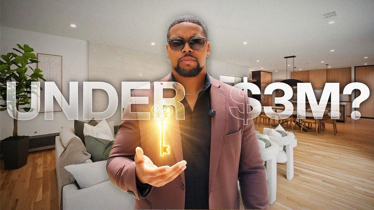 Man holding a glowing object in a modern apartment with large text “UNDER 1.8M?” overlaid.