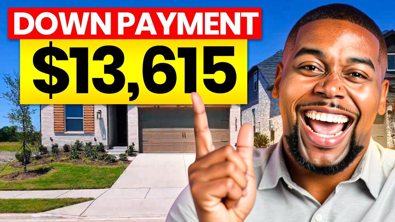 Bold thumbnail with “DOWNPAYMENT $13,615” and a smiling man pointing in front of a suburban house.
