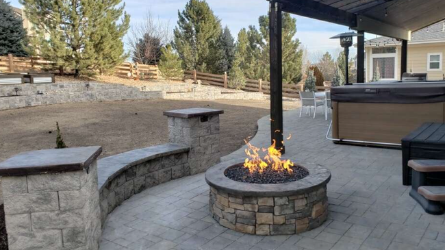 A Fire Pit is Sitting on a Patio 