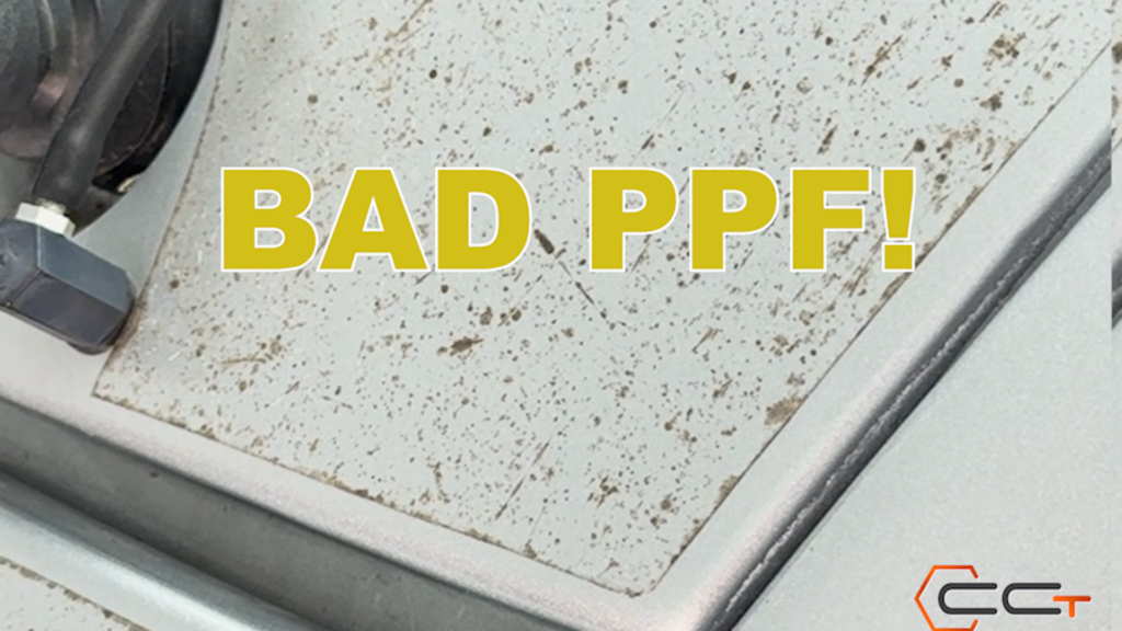 A dirty surface with the words bad ppf written on it