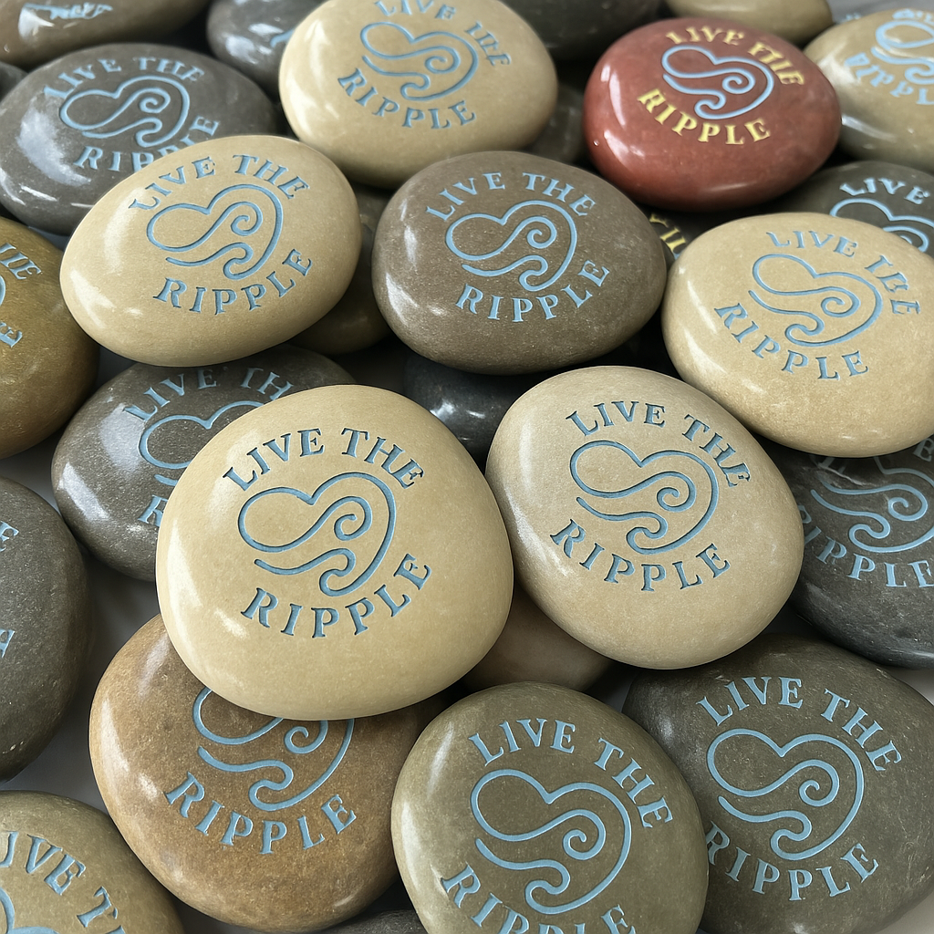 Pile of smooth stones, each with 