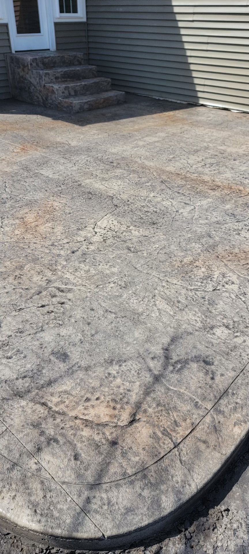 A portrait shot of a concrete patio