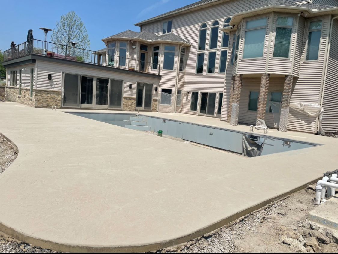 Newly constructed pool deck