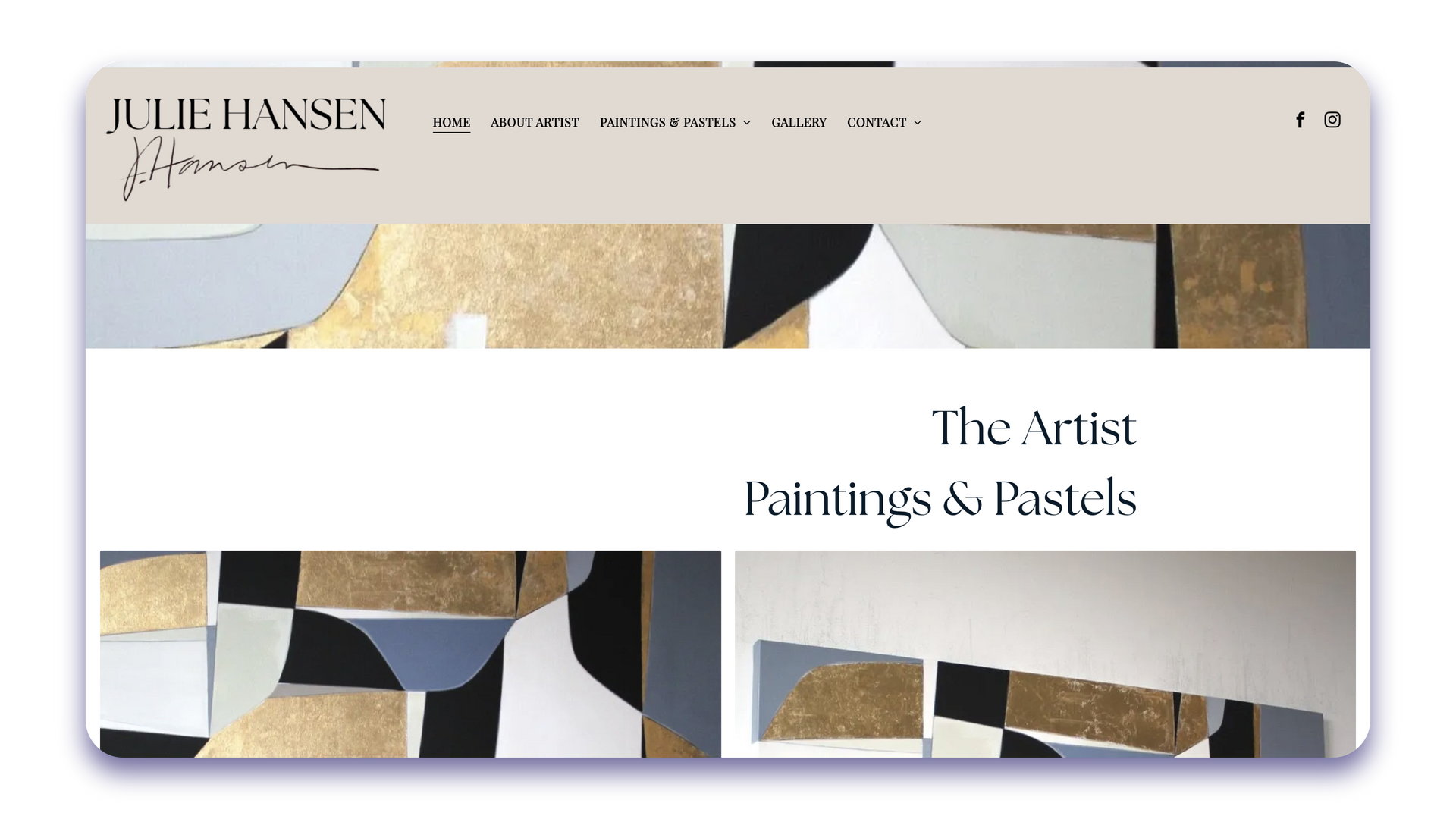 A white car is driving down a road on a website.