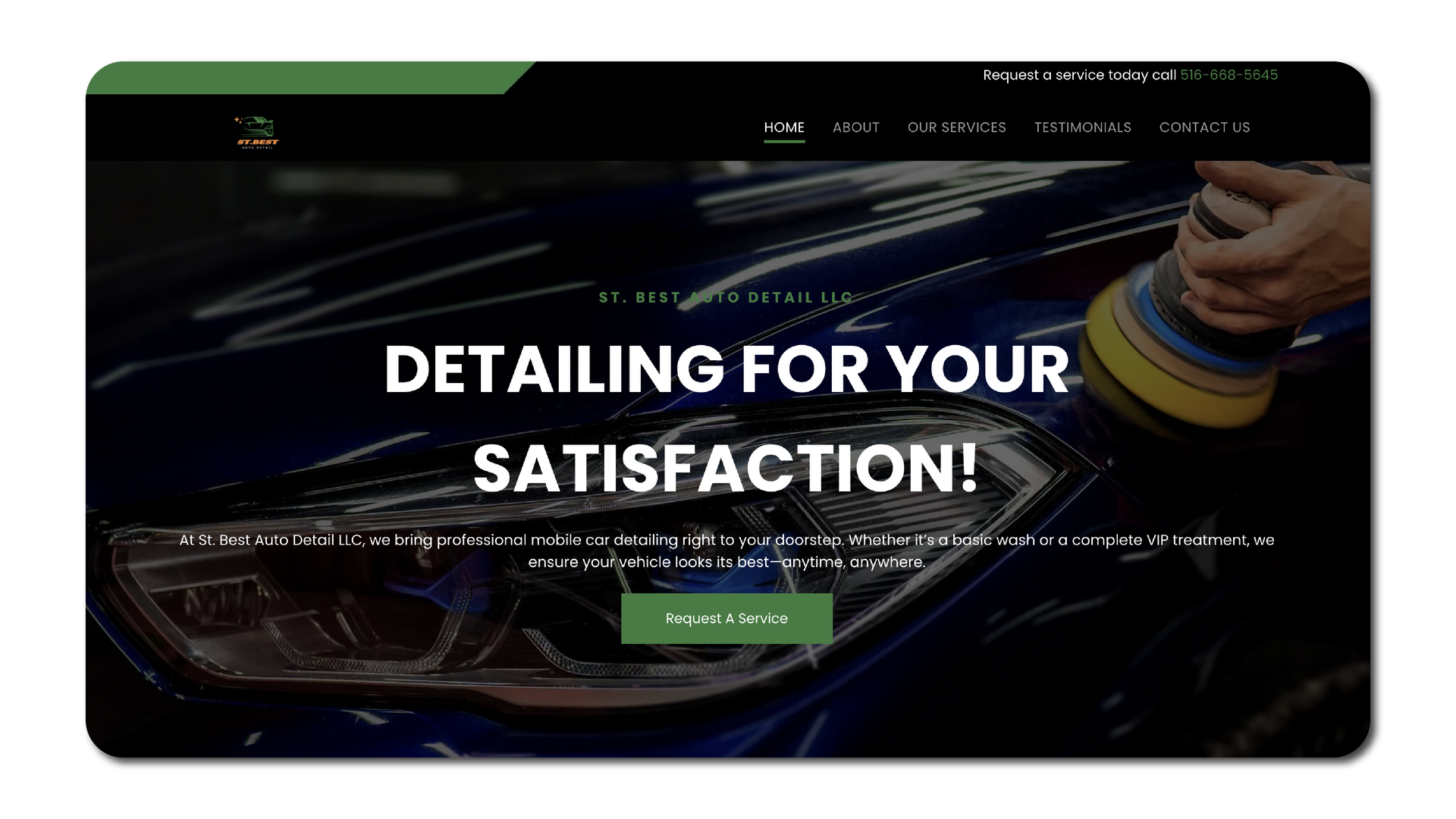 A person is polishing a car 's headlight on a website.