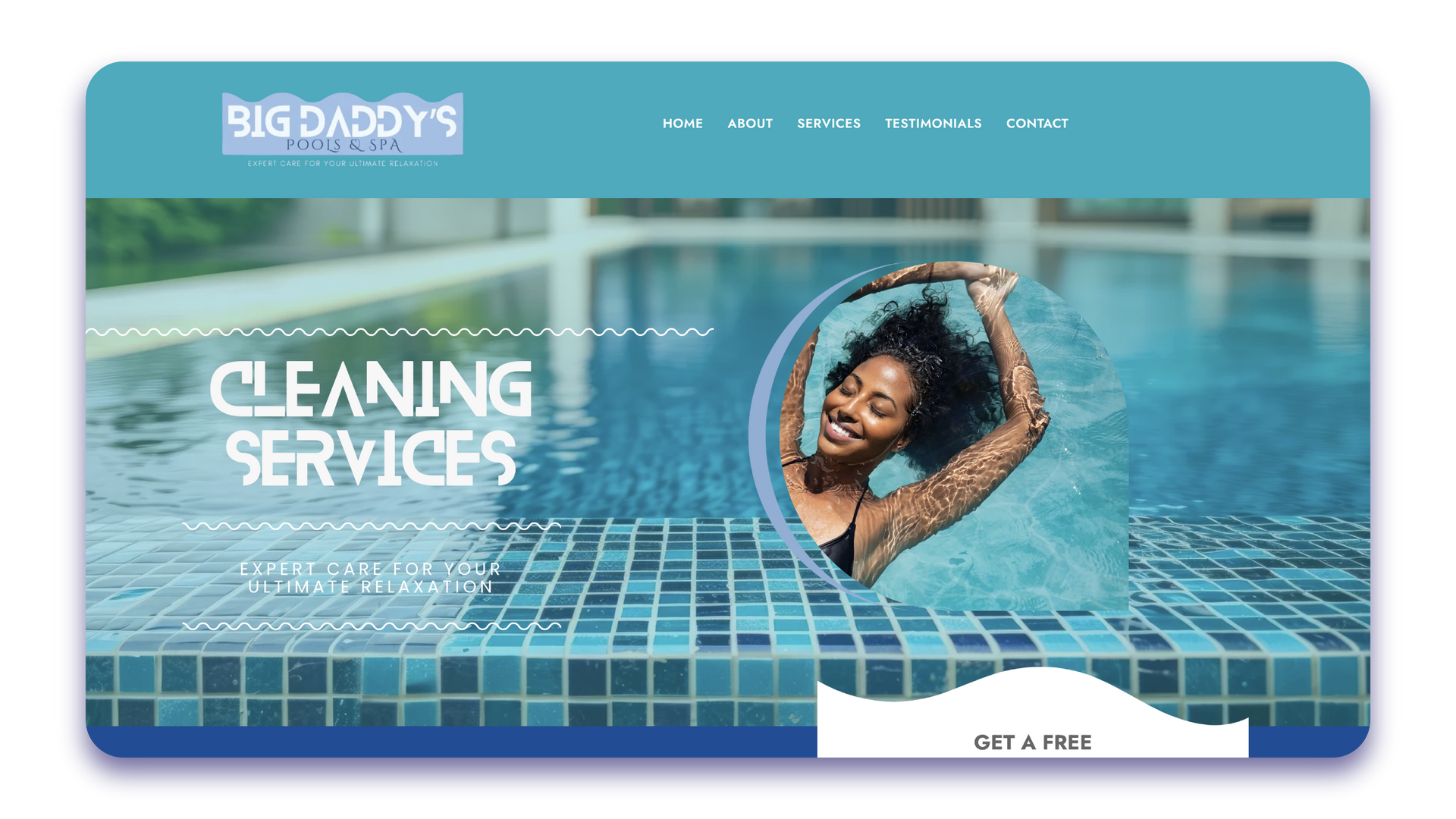 A woman is swimming in a swimming pool.