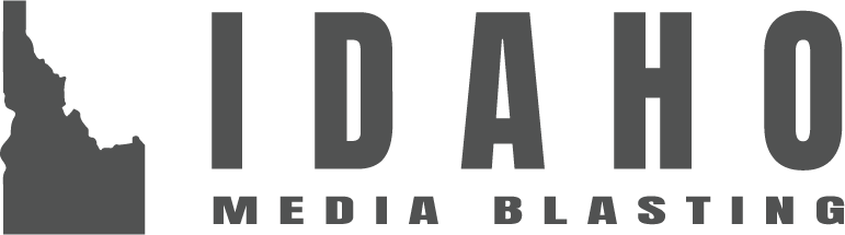 A logo for idaho media blasting