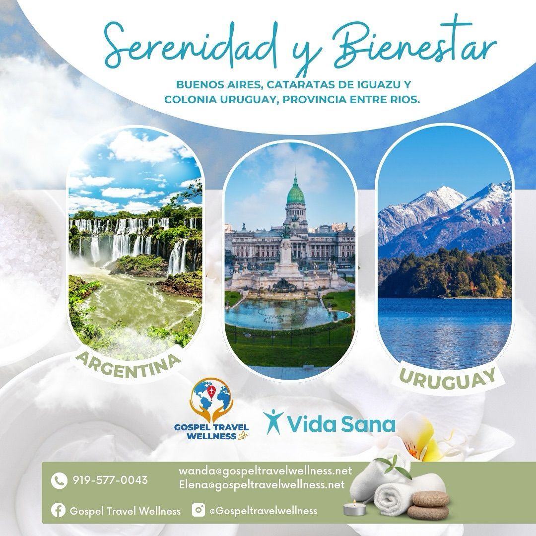 An advertisement for serenidad y bienestar in argentina and uruguay