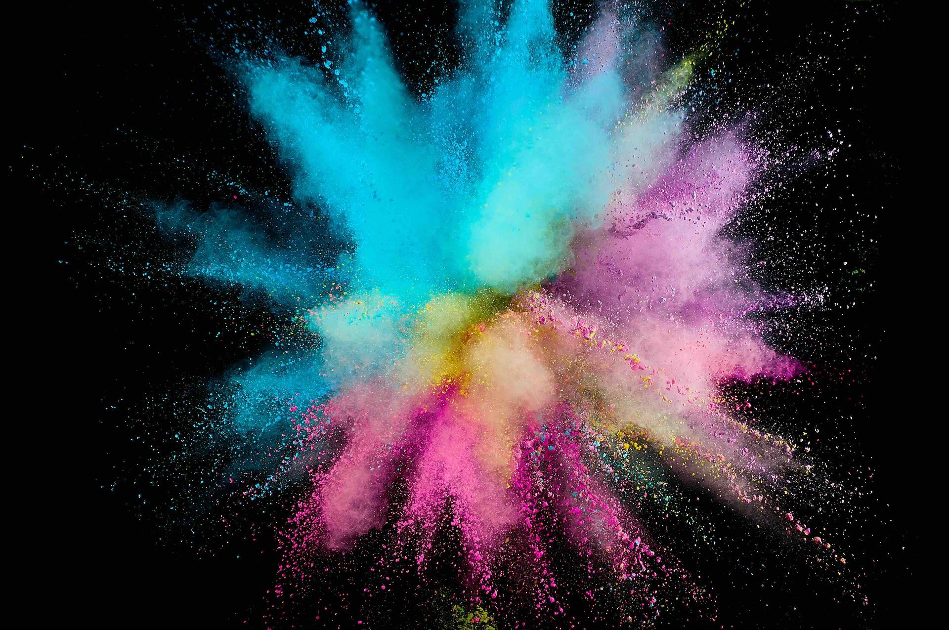 Color explosion on a black background.