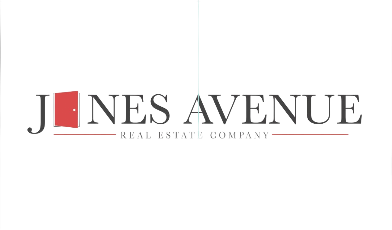 Logo: "JONES AVENUE" with an open door graphic, "REAL ESTATE COMPANY" below.