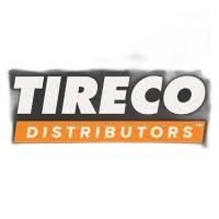 Tireco Distributors logo with white text on a black and orange rectangular background.
