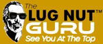 Logo for The Lug Nut Guru. A man wearing sunglasses is to the left of the words 