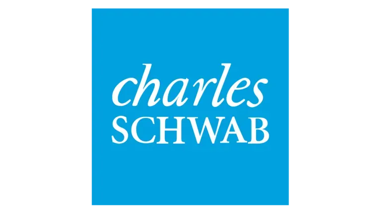 Charles Schwab logo, white text on a blue square.