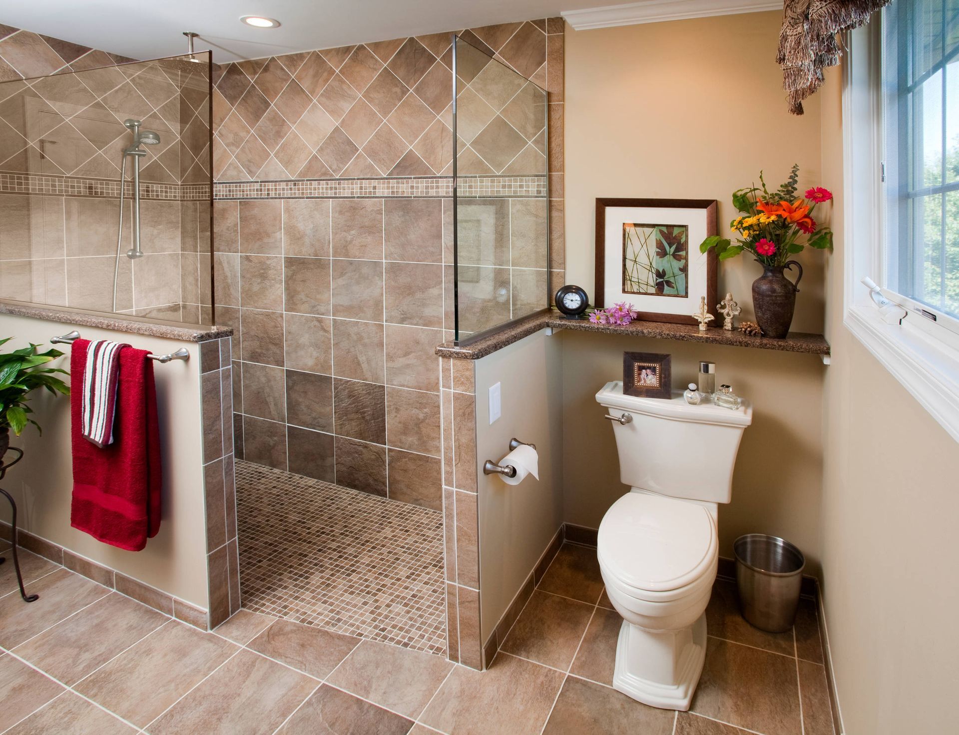 half wall shower glass,  shower glass panel half wall, enclosure, shower, door, walk-in