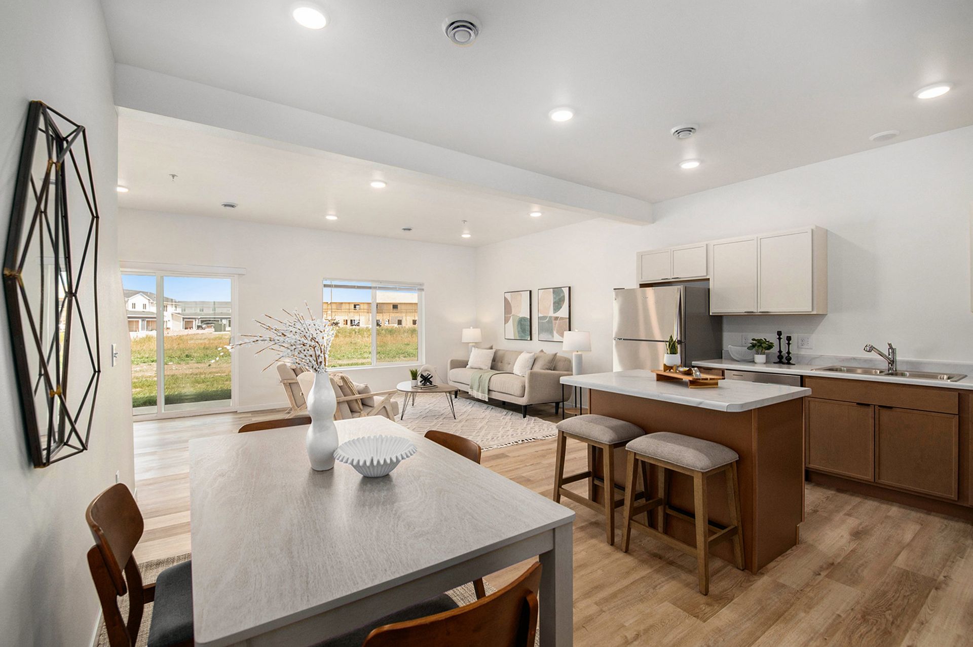 Living room and kitchen