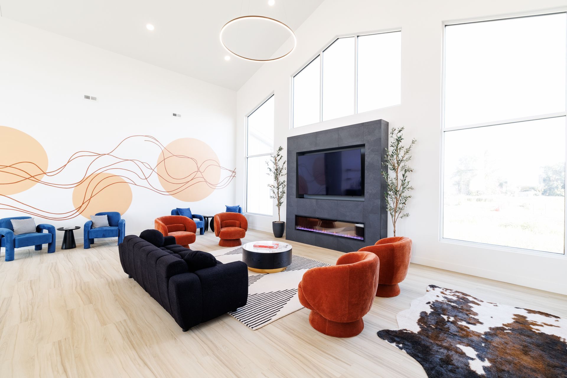 Clubhouse with fireplace