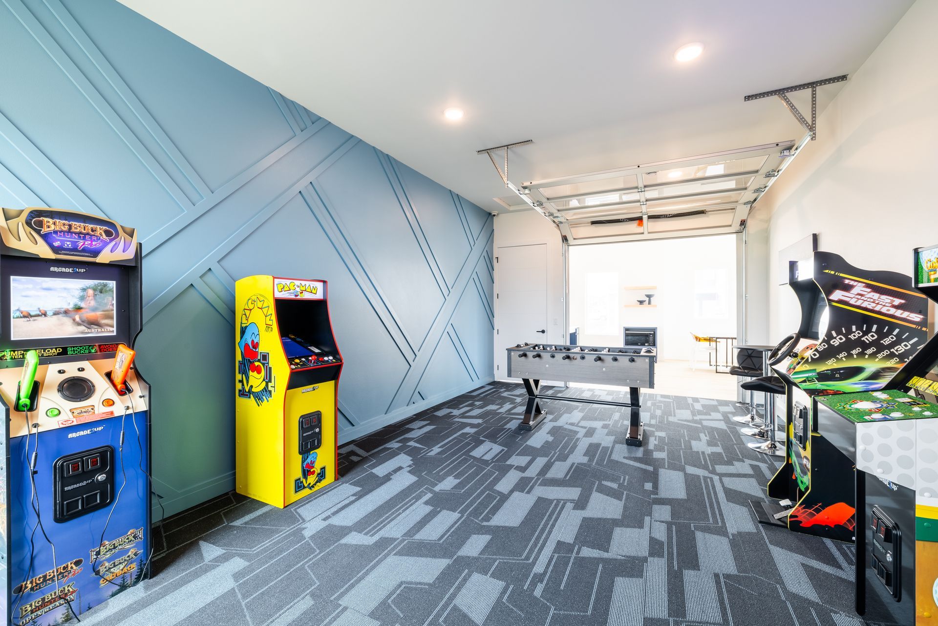 Game room with arcade games