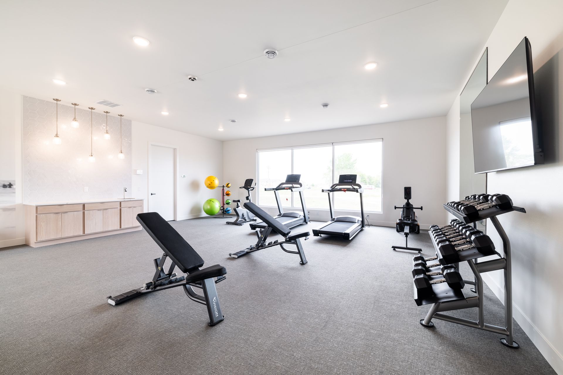 Gym with fitness equipment